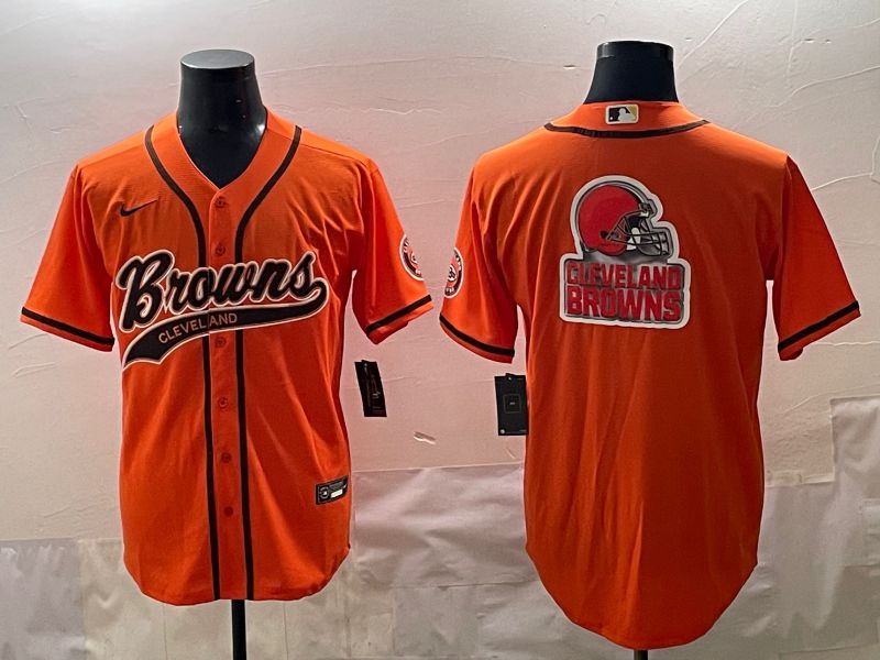 Men 2025 Cleveland Browns Blank Orange Joint Name Nike Limited NFL Jersey style 4